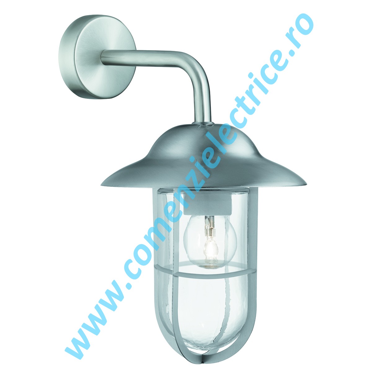 Aplica de exterior Well Glass Lanterns 3291SS argintiu E27 1x40W