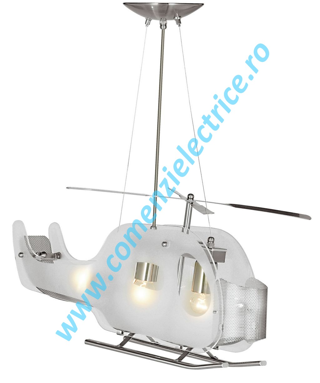Pendul elicopter Novelty 639 argintiu 3x40W E27