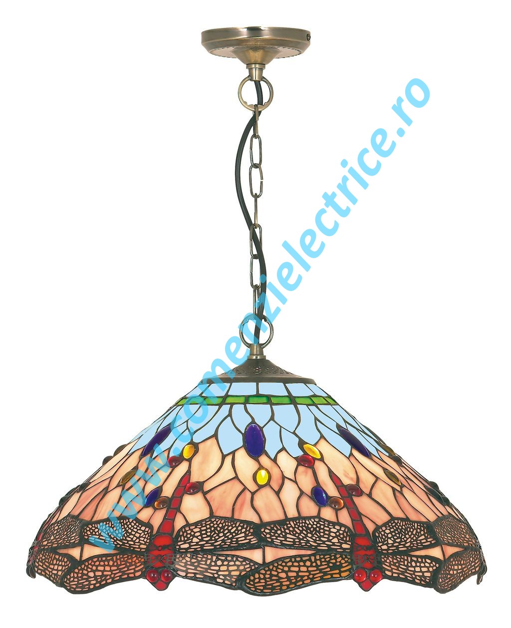 Pendul Dragonfly 1283-16 aur antic 1x60W E14