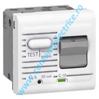 DISJUNCTOR DIFERENTIAL 1P+N 230V 10A 30MA 2 MODULE ALB LEGRAND MOSAIC