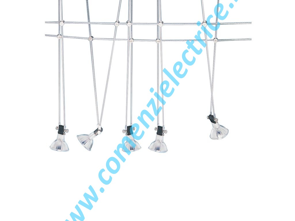 Spot pe sina Cable Kits argintiu 5x20W G5.3