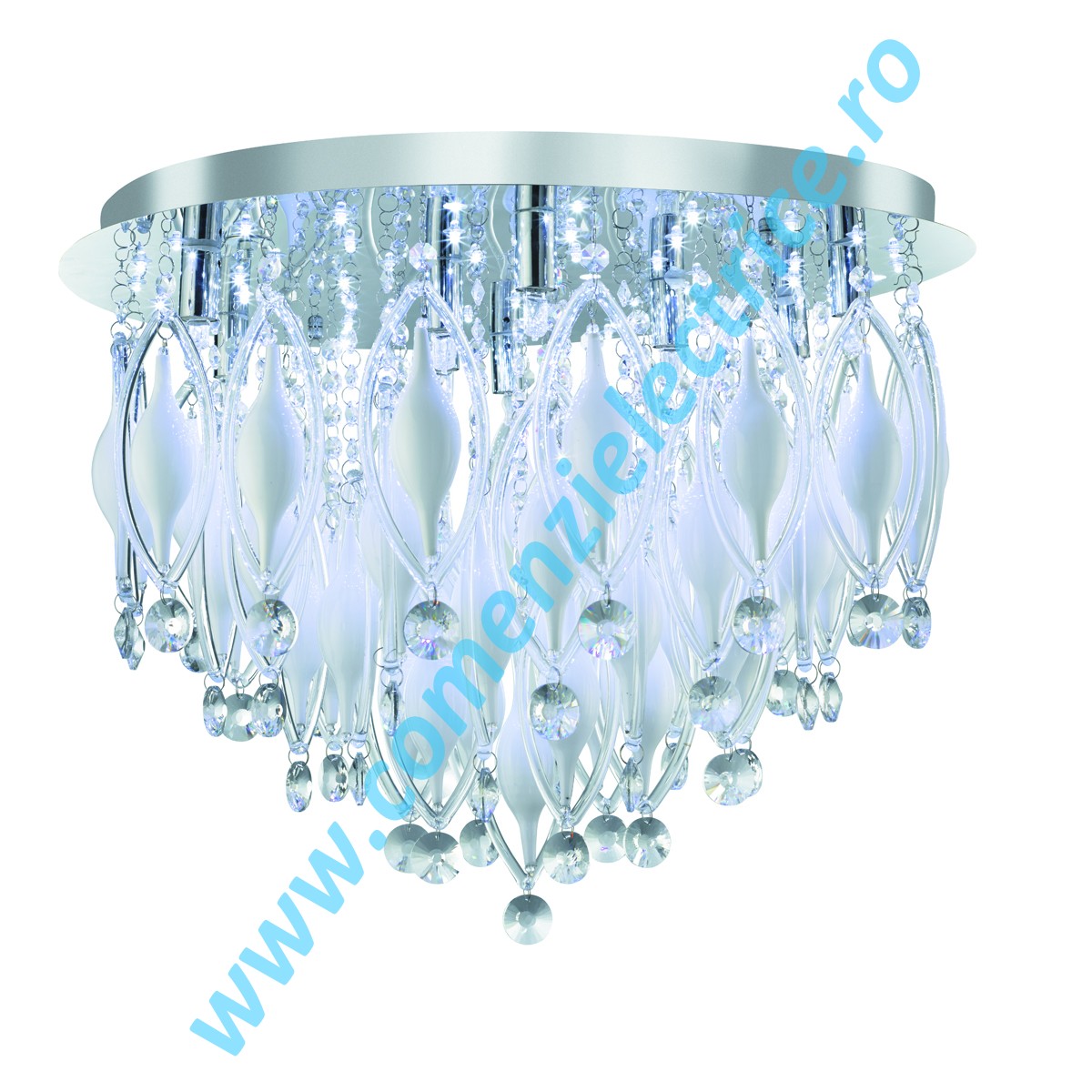 Plafoniera Spindle 2459-9CC crom LED G9 33W 900LM lumina alb/albastra cu telecomanda