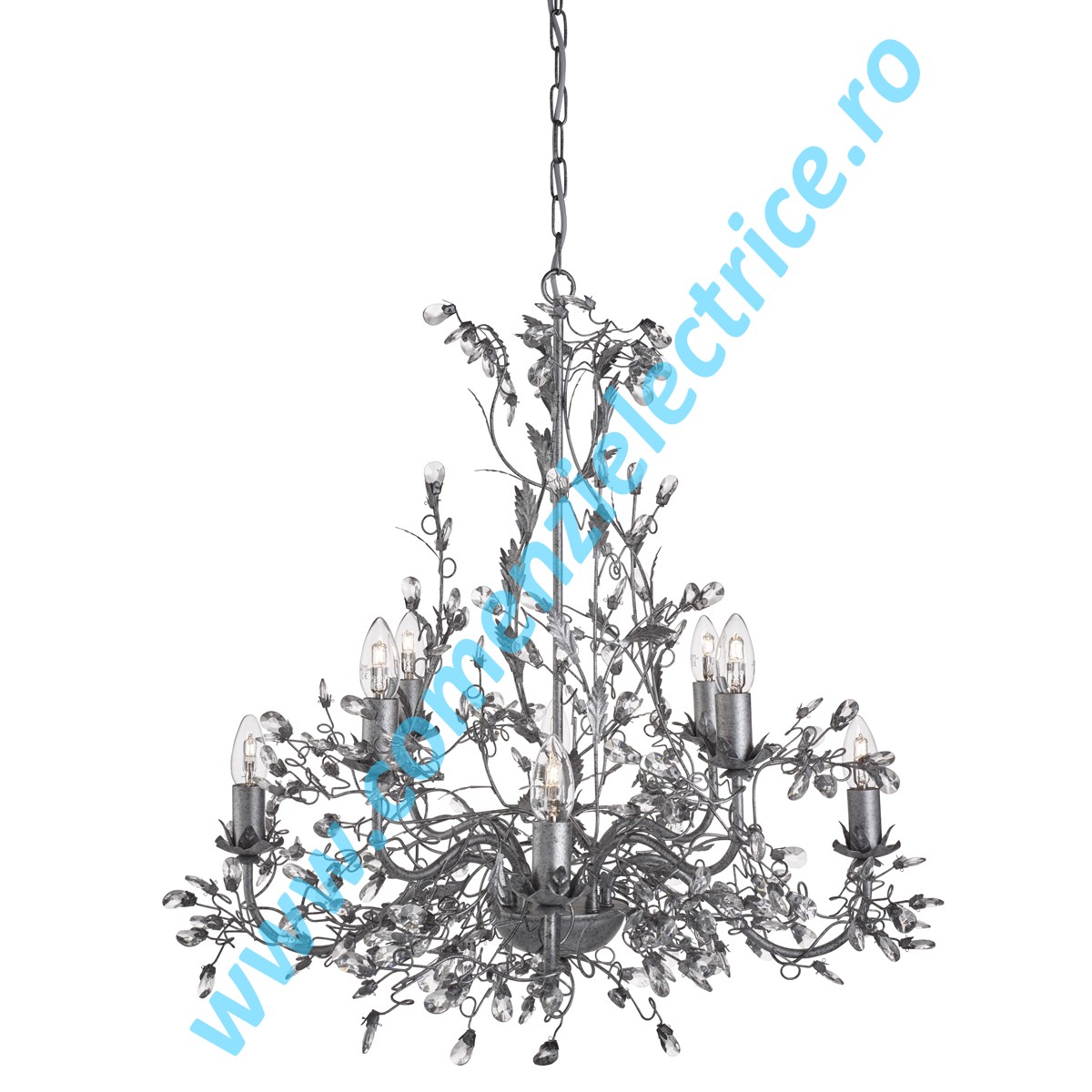 Lustra Almandite 2498-8SI argint antic E14 8x60W