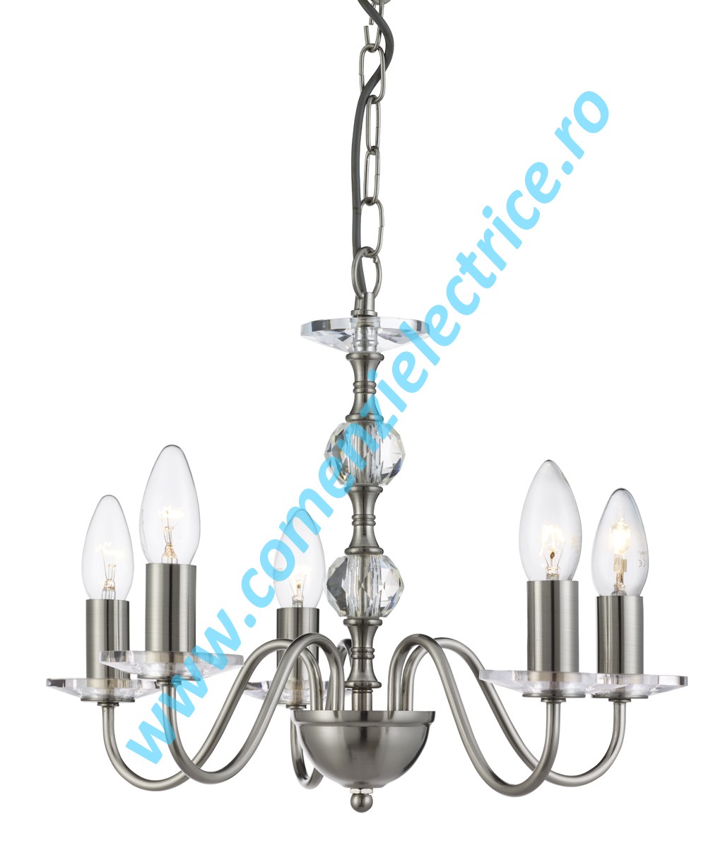 Lustra Monarch 3455-5SS satin silver E14 5x60W