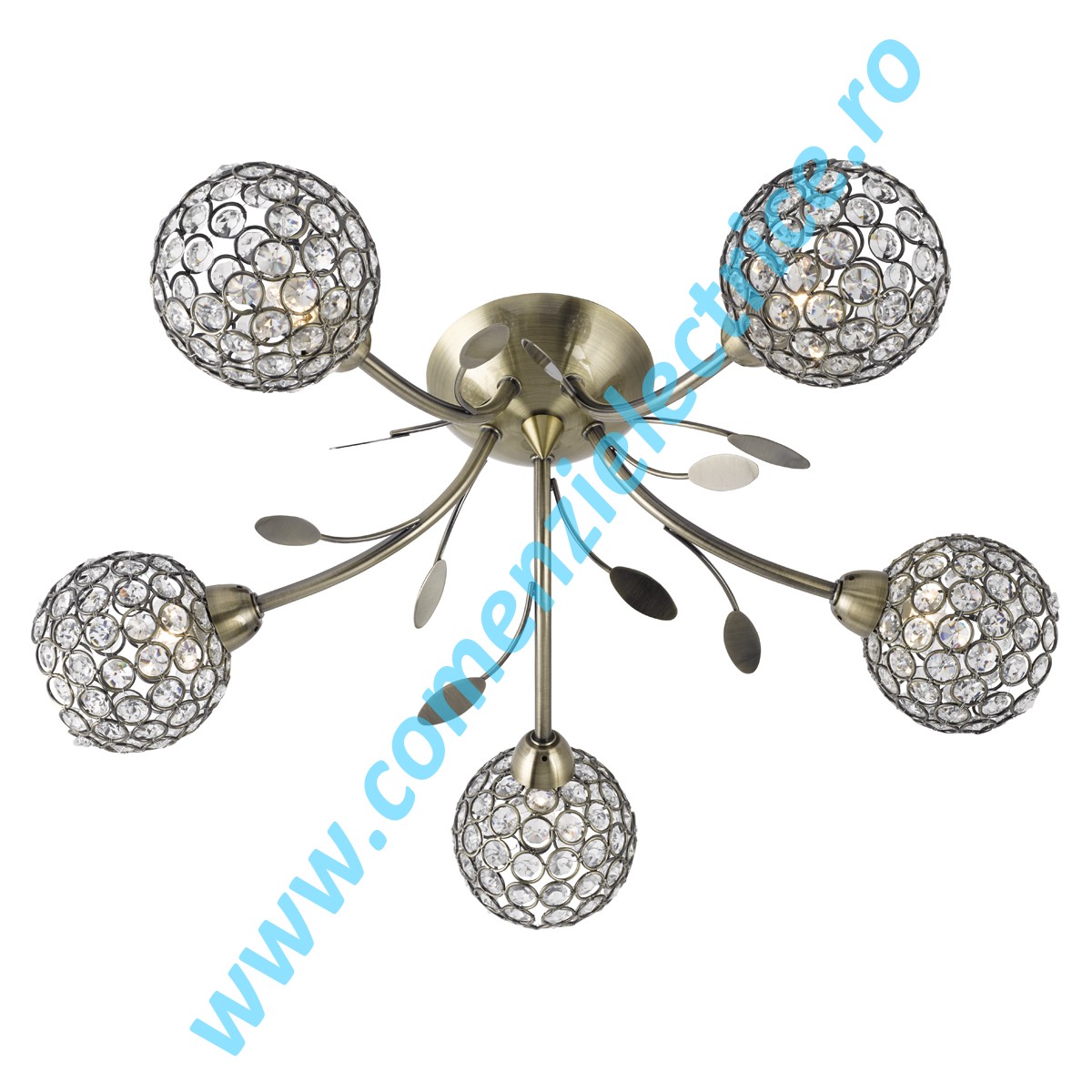 Plafoniera Bellis II 6575-5AB aur antic G9 5x33W 460LM lumina calda