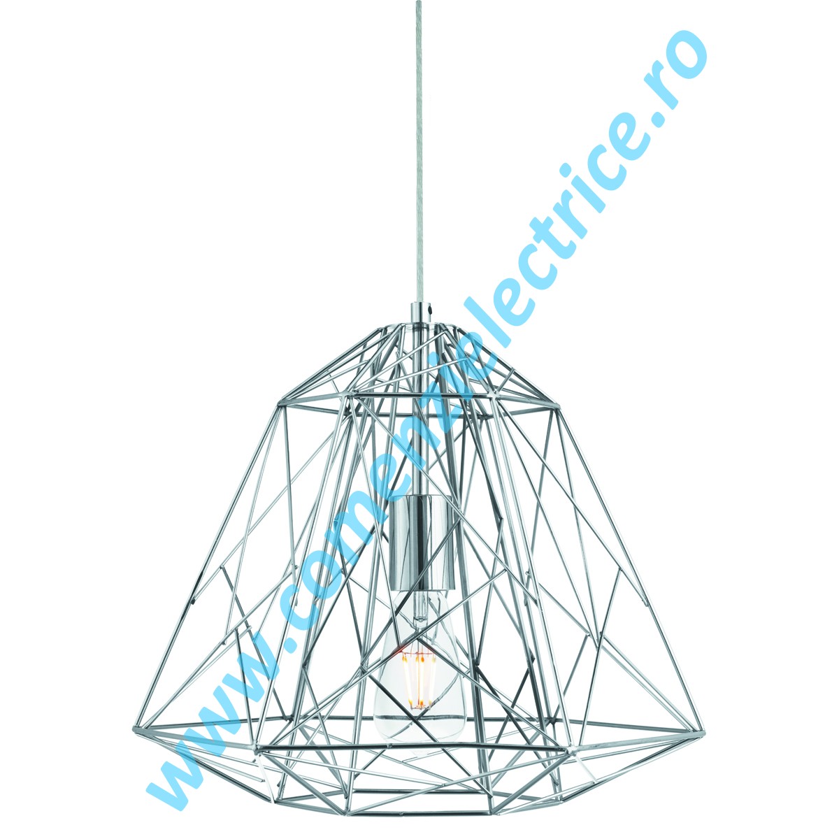 Pendul Geometric Cage 7271CC crom finisat E27 60W