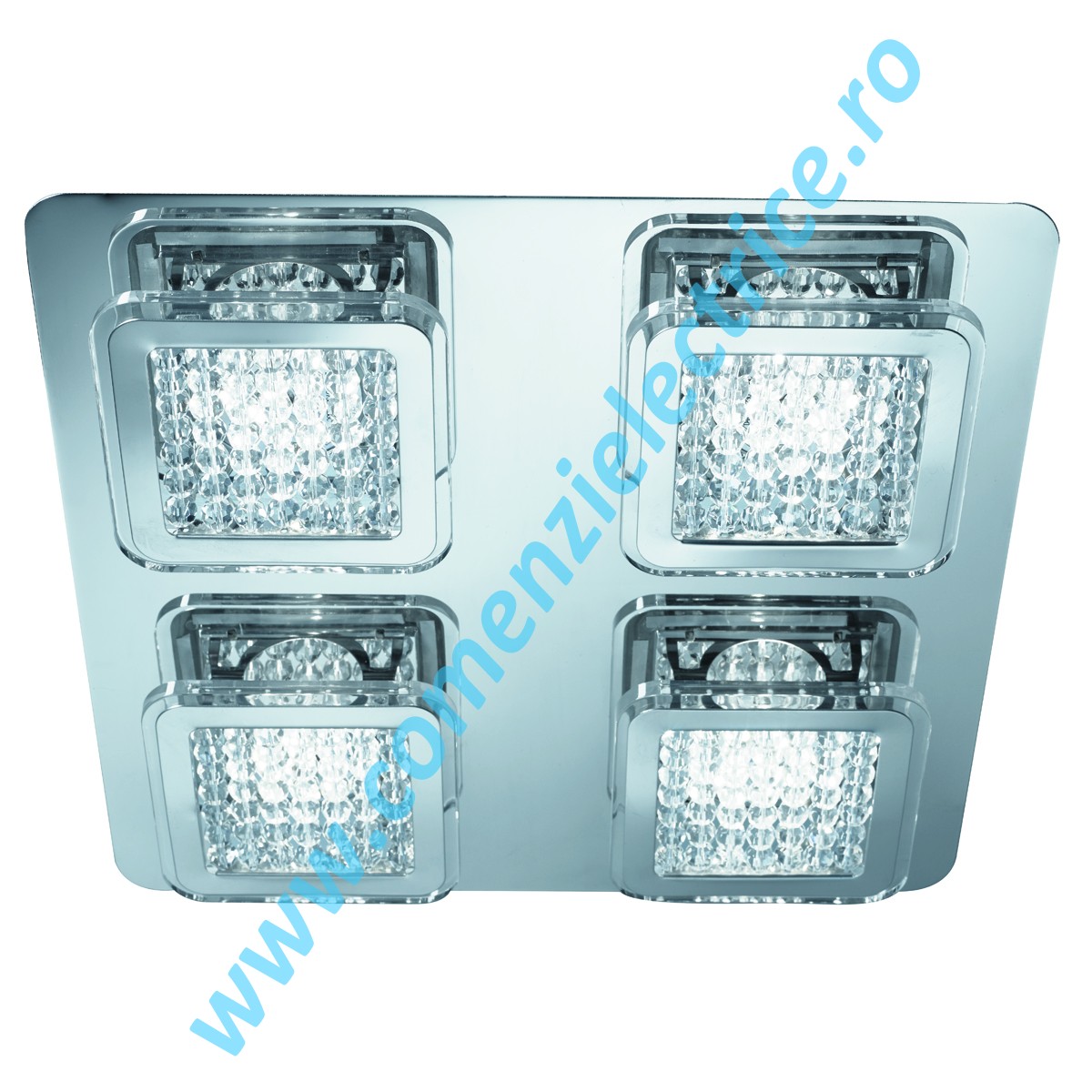 Plafoniera Quadrant 7324-4CC crom LED 2400LM 24W lumina calda