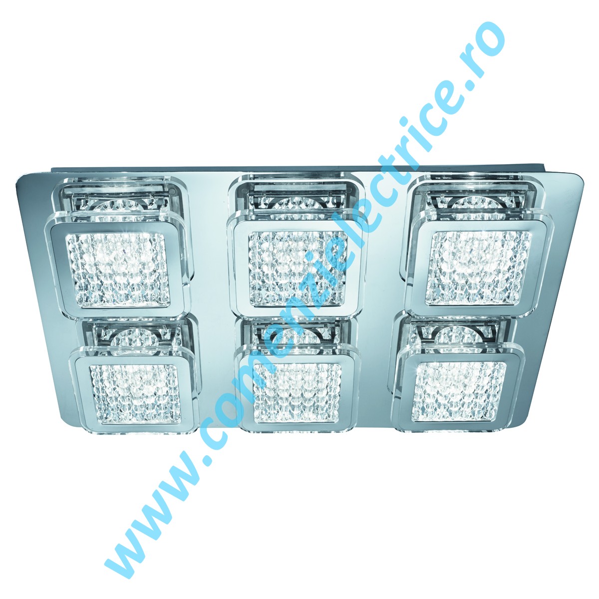 Plafoniera Quadrant 7326-6CC crom LED 3600LM 36W lumina calda