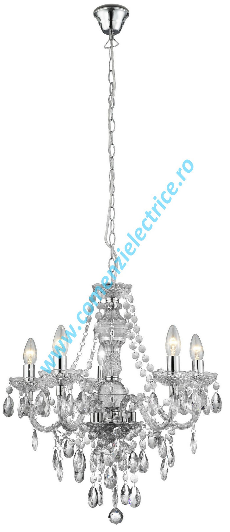 Candelabru Marie Therese 8885-5CL crom 5x60W E14