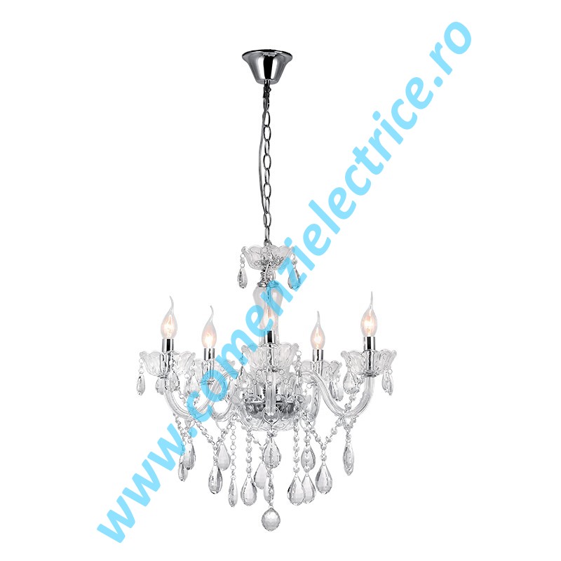 Candelabru Madlen 955MADLEN5 transparent 5xE14 A++