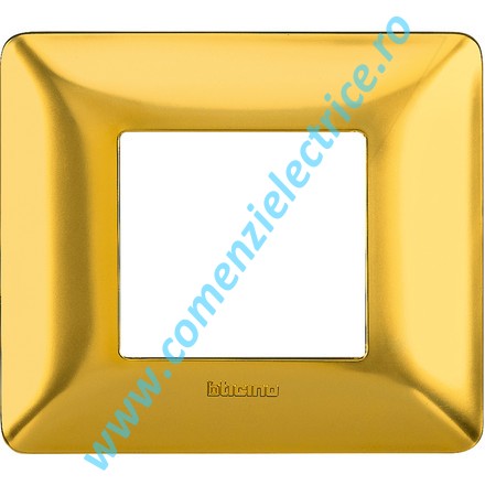 PLACA (RAMA) ORNAMENT BTICINO MATIX, 2 MODULE, AURIU SATINAT