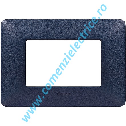 PLACA (RAMA) ORNAMENT BTICINO MATIX, 3 MODULE, ALBASTRU MERCUR