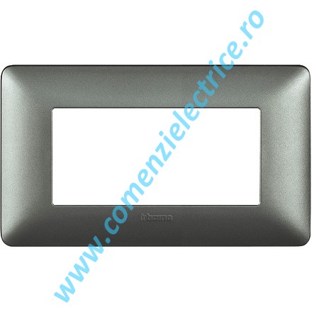 PLACA (RAMA) ORNAMENT BTICINO MATIX, 4 MODULE, ARGINTIU