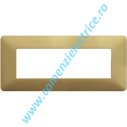 PLACA (RAMA) ORNAMENT BTICINO MATIX, 6 MODULE, ALB PASTEL
