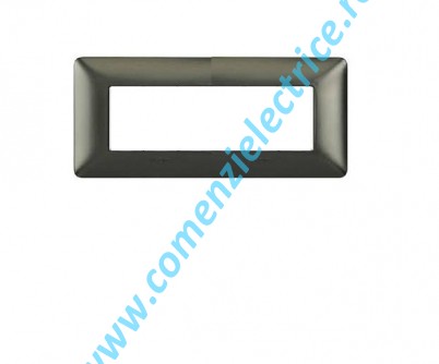 PLACA (RAMA) ORNAMENT BTICINO MATIX, 6 MODULE, NEGRU NICHEL