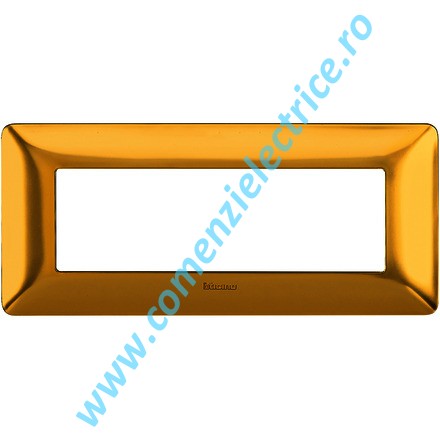 PLACA (RAMA) ORNAMENT BTICINO MATIX, 6 MODULE, AURIU SATINAT