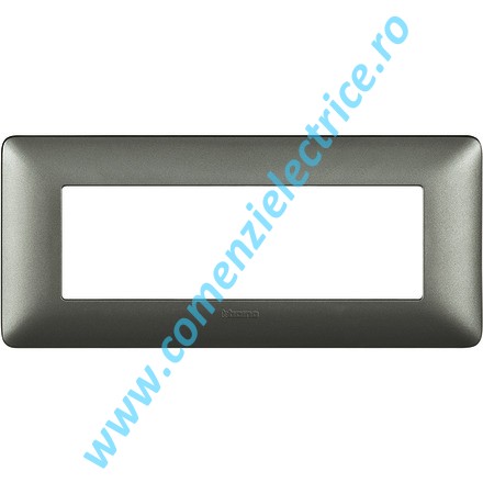 PLACA (RAMA) ORNAMENT BTICINO MATIX, 6 MODULE, ARGINTIU