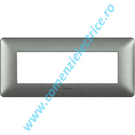 PLACA (RAMA) ORNAMENT BTICINO MATIX, 6 MODULE, ALB VAR