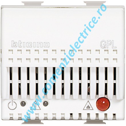 DETECTOR GPL SEMNAL OPTIC SI ACUSTIC BTICINO MATIX, 2 MODULE, ALB