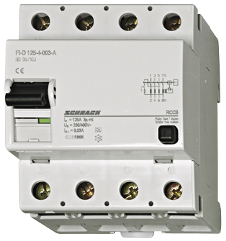 Intreruptor diferential 125A, 4-poli, 300mA, tip AC