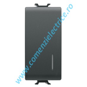 Intrerupator cu revenire cu led 16A Gewiss Chorus, 1 Modul, Negru