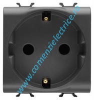 Priza schuko 16a Gewiss Chorus, 2 Module, Negru 