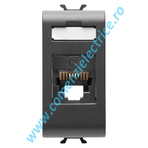 PRIZA TELEFON RJ11 GEWISS CHORUS, 1 MODUL, NEGRU