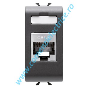 PRIZA FTP RJ45 CAT6 GEWISS CHORUS, 1 MODUL, NEGRU