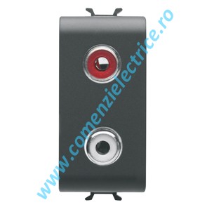 PRIZA (AUDIO - VIDEO) RCA GEWISS CHORUS, 1 MODUL, NEGRU