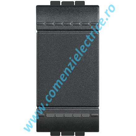 BUTON CU REVENIRE 10AX 1 MODUL BORNE CU SURUBURI BASCULANT ANTRACIT LIVING LIGHT BTICINO