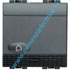 BUTON CU REVENIRE 1P ND CU PICTOGRAMA CLOPOTEL 10A 2 MODULE ANTRACIT LIVING LIGHT BTICINO