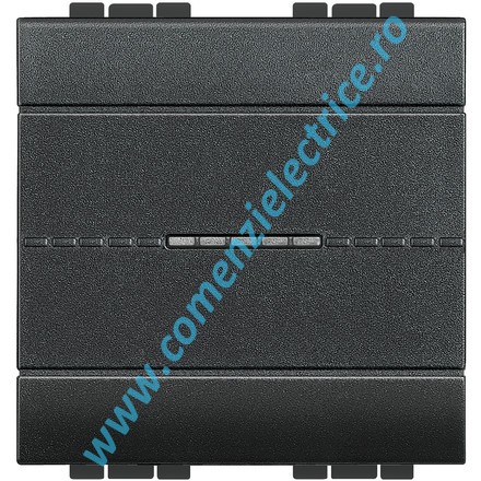 INTRERUPATOR AXIAL 16AX 2 MODULE BORNE AUTOMATE ANTRACIT LIVING LIGHT BTICINO