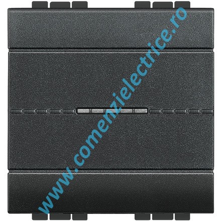 INTRERUPATOR AXIAL CRUCE 16AX 2 MODULE BORNE AUTOMATE ANTRACIT LIVING LIGHT BTICINO