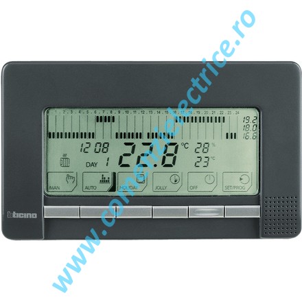 TERMOSTAT CU TEMPORIZATOR APARENT ANTRACIT LIVING LIGHT BTICINO