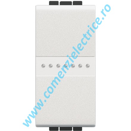 INTRERUPATOR AXIAL CAP SCARA 16AX 1 MODUL BORNE AUTOMATE ALB LIVING LIGHT BTICINO