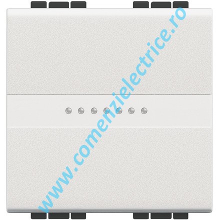 BUTON CU REVENIRE ND AXIAL 10AX 2 MODULE BORNE AUTOMATE ALB LIVING LIGHT BTICINO