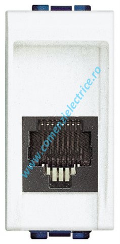 PRIZA TELEFON RJ11 CONECTOR AMP 1 MODUL ALB LIVING LIGHT BTICINO