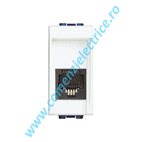 PRIZA TELEFON RJ12 CONECTOR AMP 1 MODUL ALB LIVING LIGHT BTICINO