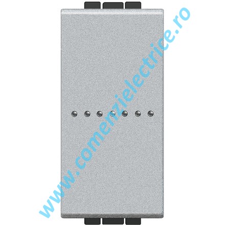 INTRERUPATOR AXIAL 16AX 1 MODUL BORNE AUTOMATE ALUMINIU LIVING LIGHT BTICINO