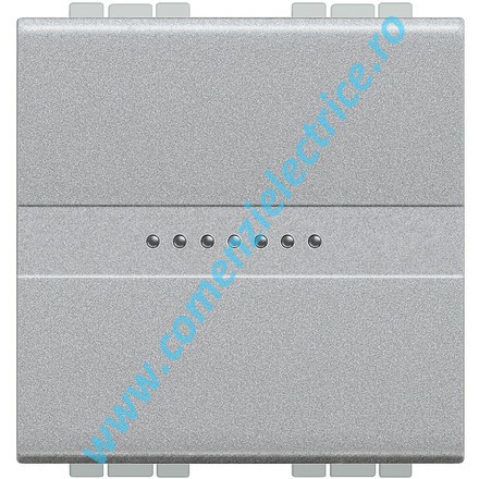 INTRERUPATOR AXIAL 16AX 2 MODULE BORNE AUTOMATE ALUMINIU LIVING LIGHT BTICINO