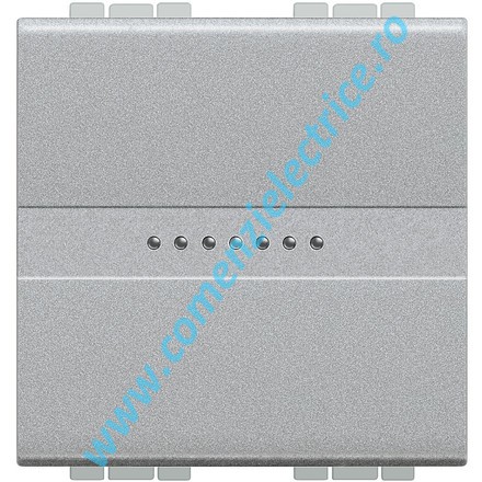 INTRERUPATOR AXIAL CAP SCARA 16AX 2 MODULE BORNE AUTOMATE ALUMINIU LIVING LIGHT BTICINO