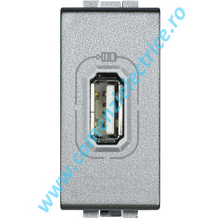 INCARCATOR USB 5V 1 MODUL ALUMINIU LIVING LIGHT BTICINO