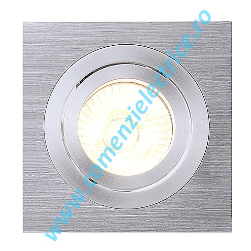 Plafoniera NEW TRIA I GU10 downlight patrat aluminiu satinat
