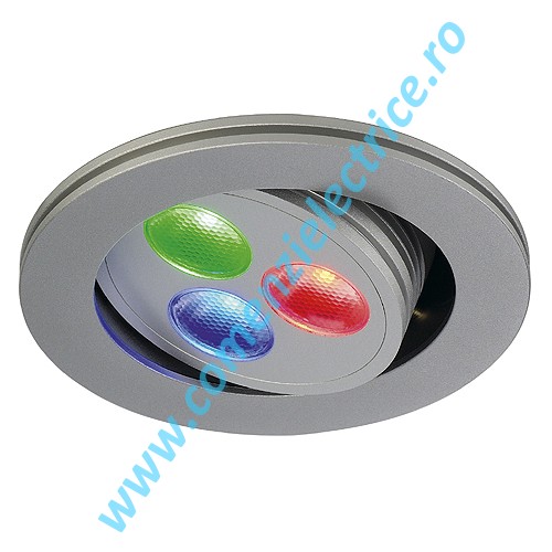 LED TRITON RGB downlight 3x1W argintiu