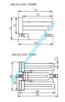 Galerie foto Lampa de priza fluorescenta BALTA -24W 118MM  