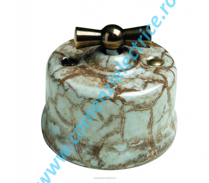 Intrerupator portelan antic bronz Garby Fontini