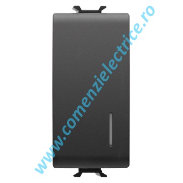 Intrerupator 16A cu led Gewiss Chorus, 1 Modul, Negru 